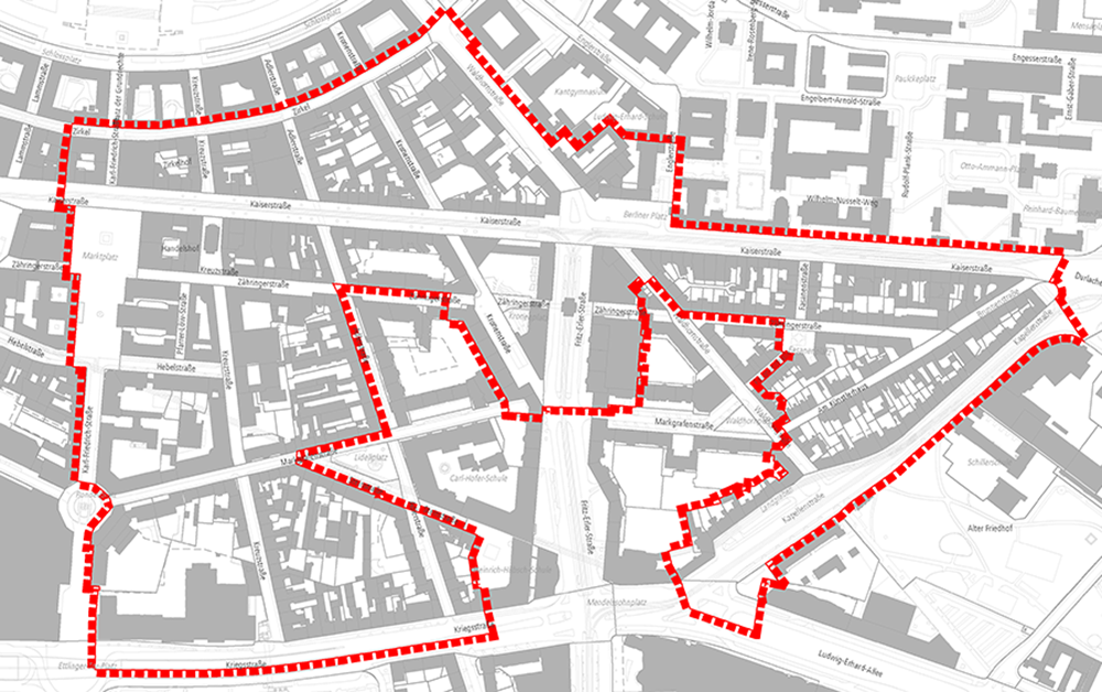 Die Gebietsabgrenzung des Sanierungsgebiets
